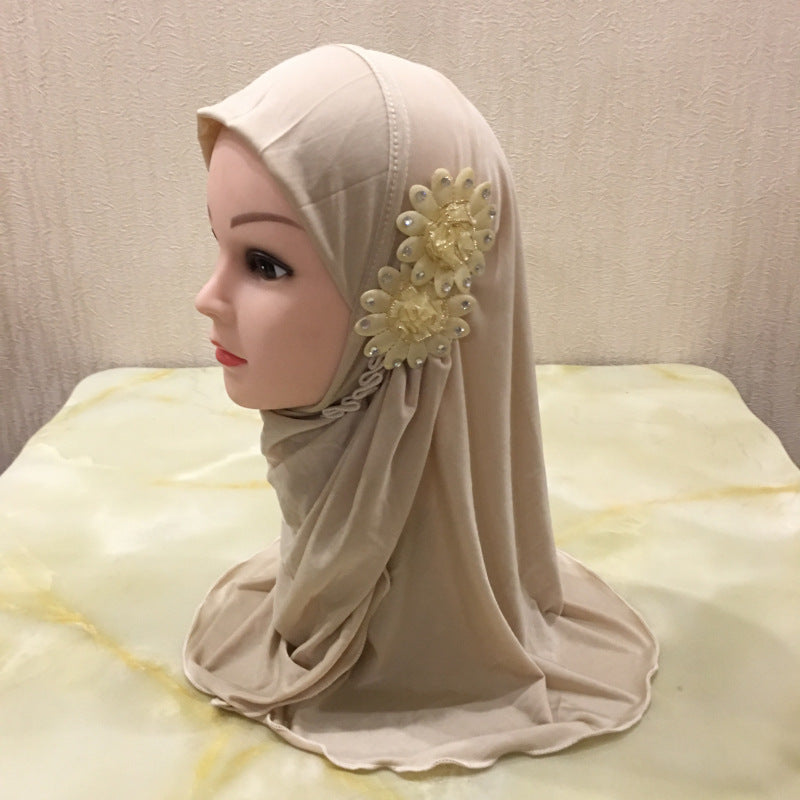 H081 Little girl's hijab hat child cap