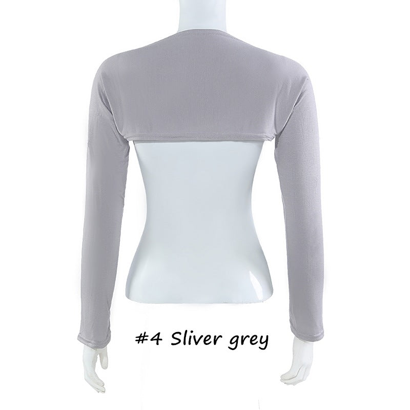 YZ17 Solid color modal cotton bottoming shoulder sleeves