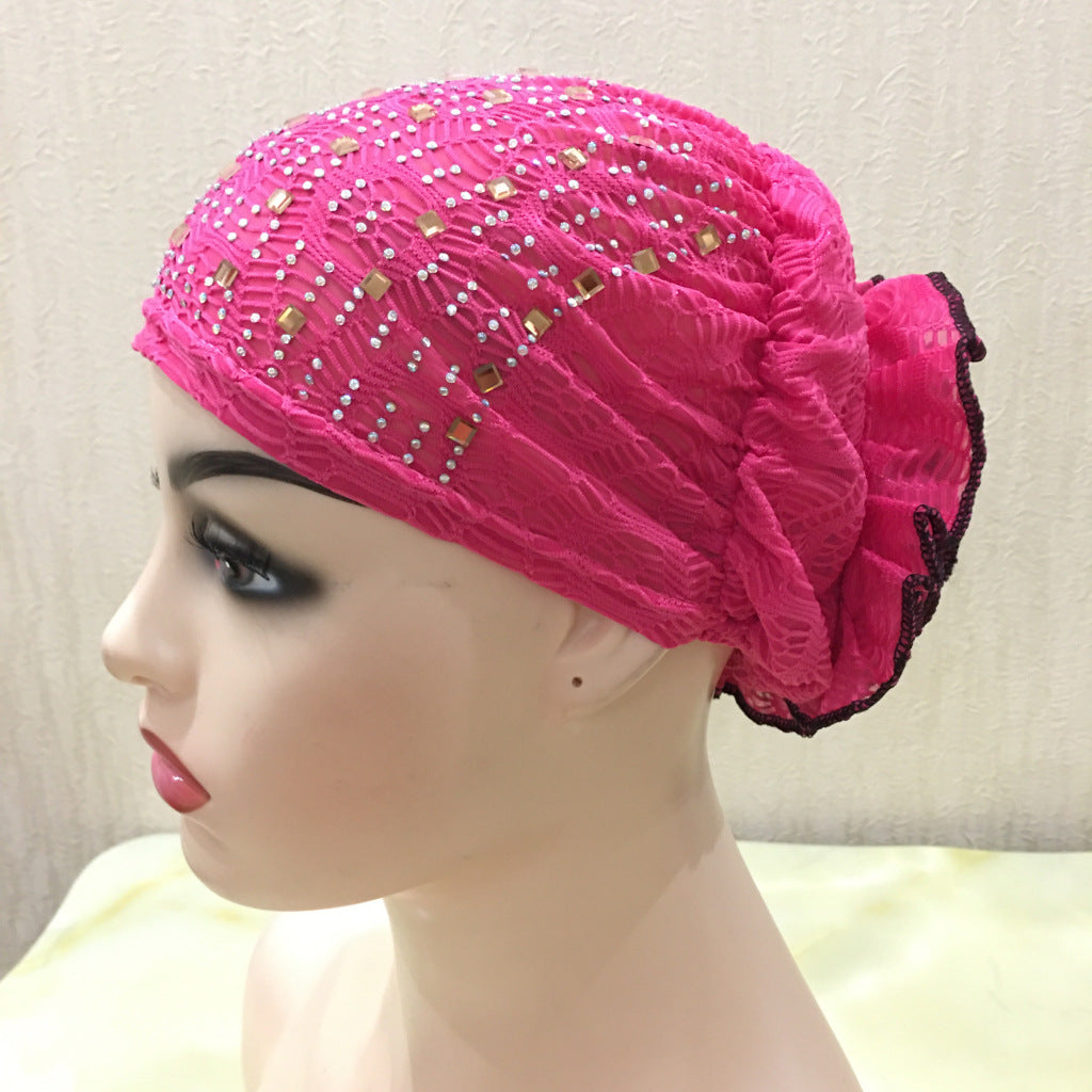 Sombrero turbante para niños de encaje H021