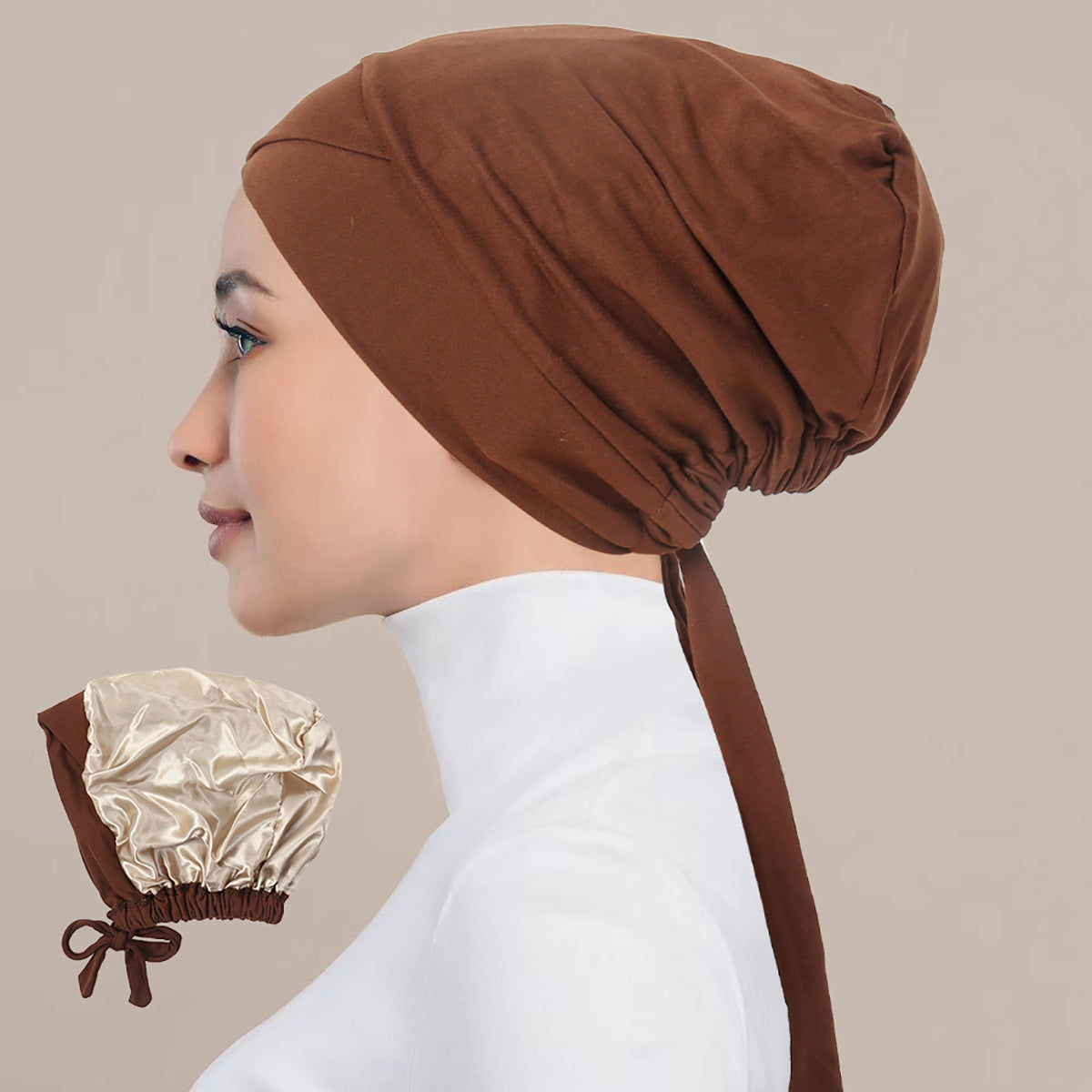 QD035 Drawstring bottoming hat cross strap pullover hat cap - MinYang Fashion Apparel Accessory Manufacturer