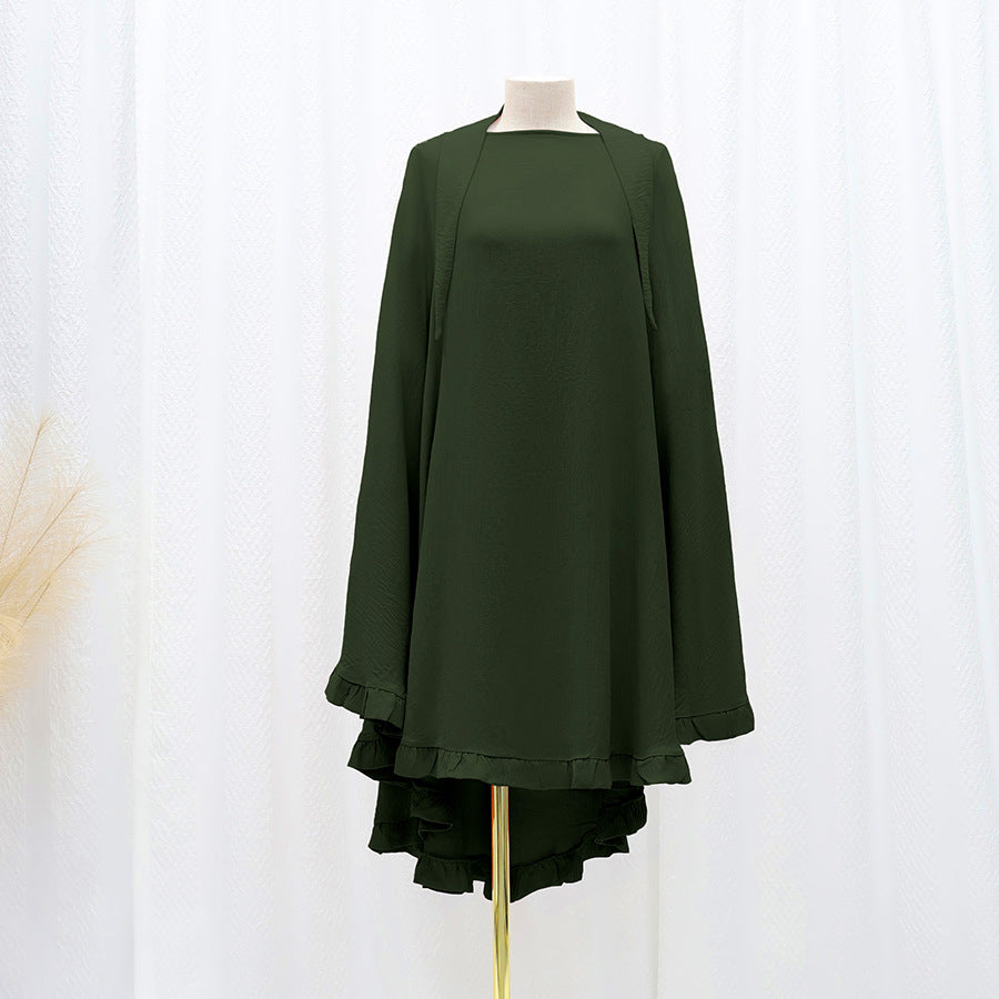 LN1023 Pañuelo grande con volantes de color liso Pañuelo grande con volantes de color liso