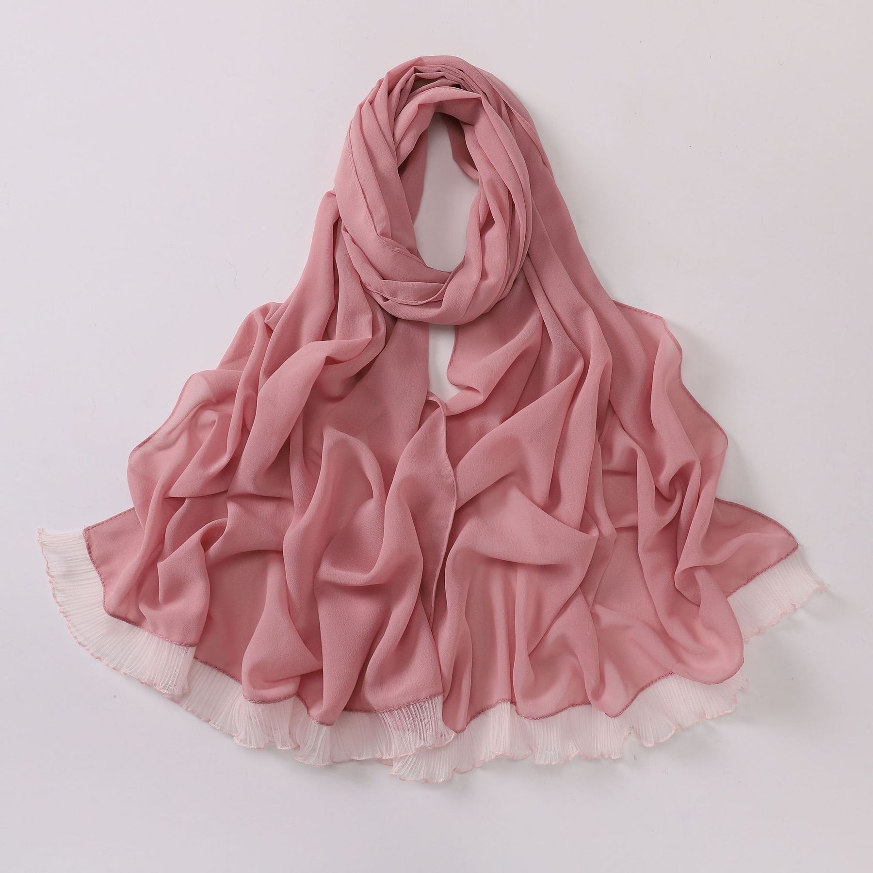 20240412-2 Lace Pearl Chiffon Long Scarf