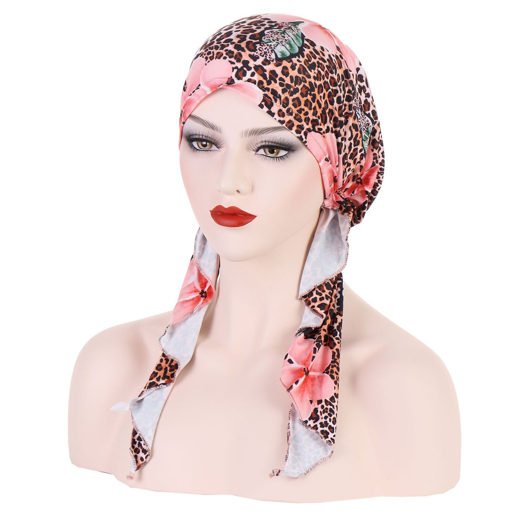 8358 Curved floral pullover cap