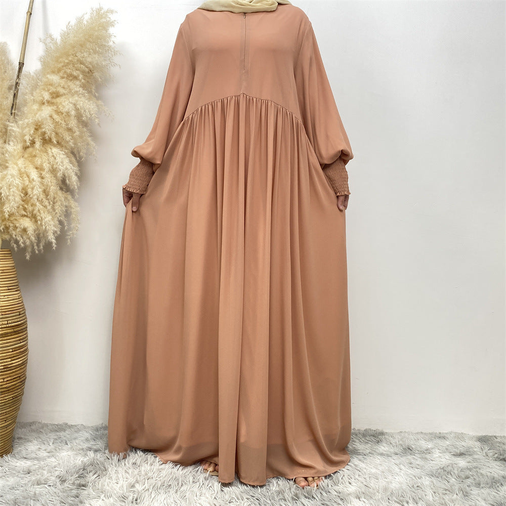 6685 vestido abaya musulmán liso