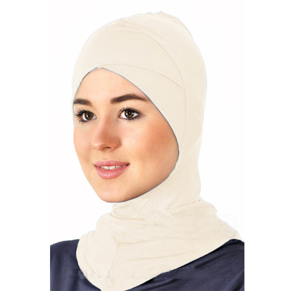 AB0006 New solid color modal bottom hat forehead cross chin headscarf