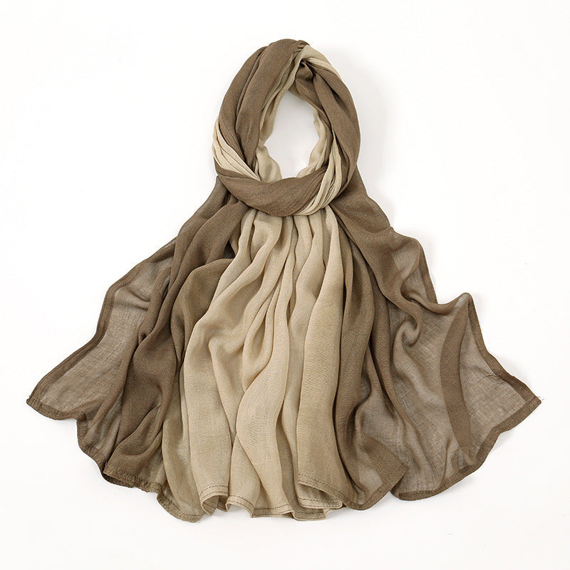 VS812 Solid color gradient headscarf Solid color wide brim modal breathable scarf - MinYang Fashion Apparel Accessory Manufacturer