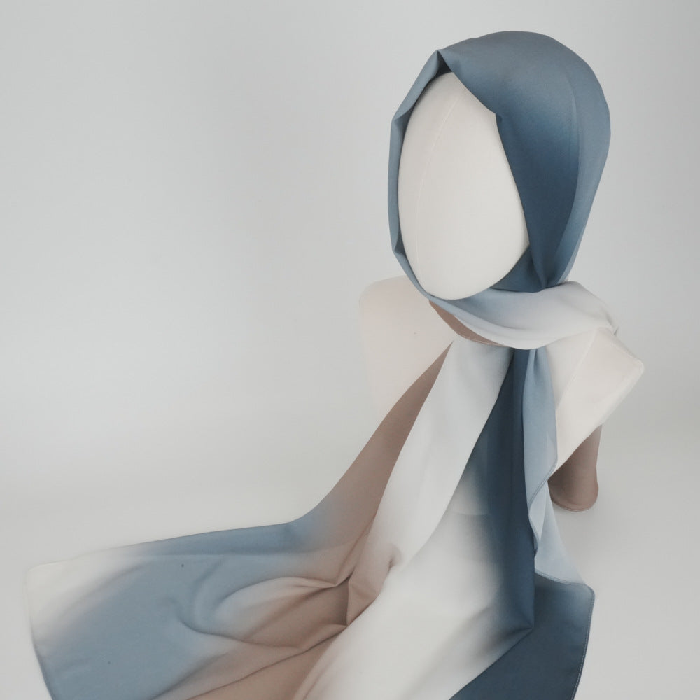 bf004 Ombre tie-dye chiffon hijab plain hijab hijab/tudung - MinYang Fashion Apparel Accessory Manufacturer