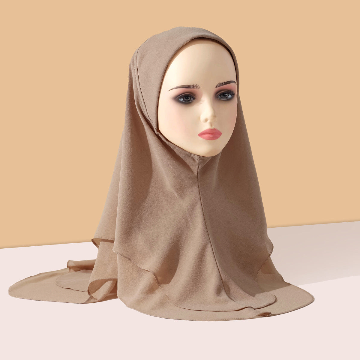 TD89-078 Solid color chiffon double layer hijab