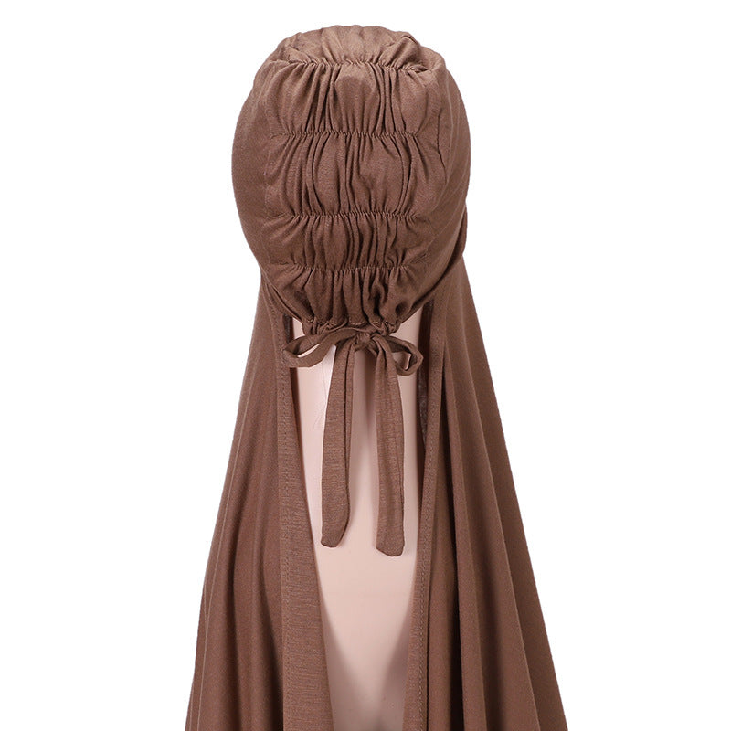MSL283 Modal headband set with bottom hat and integrated scarf