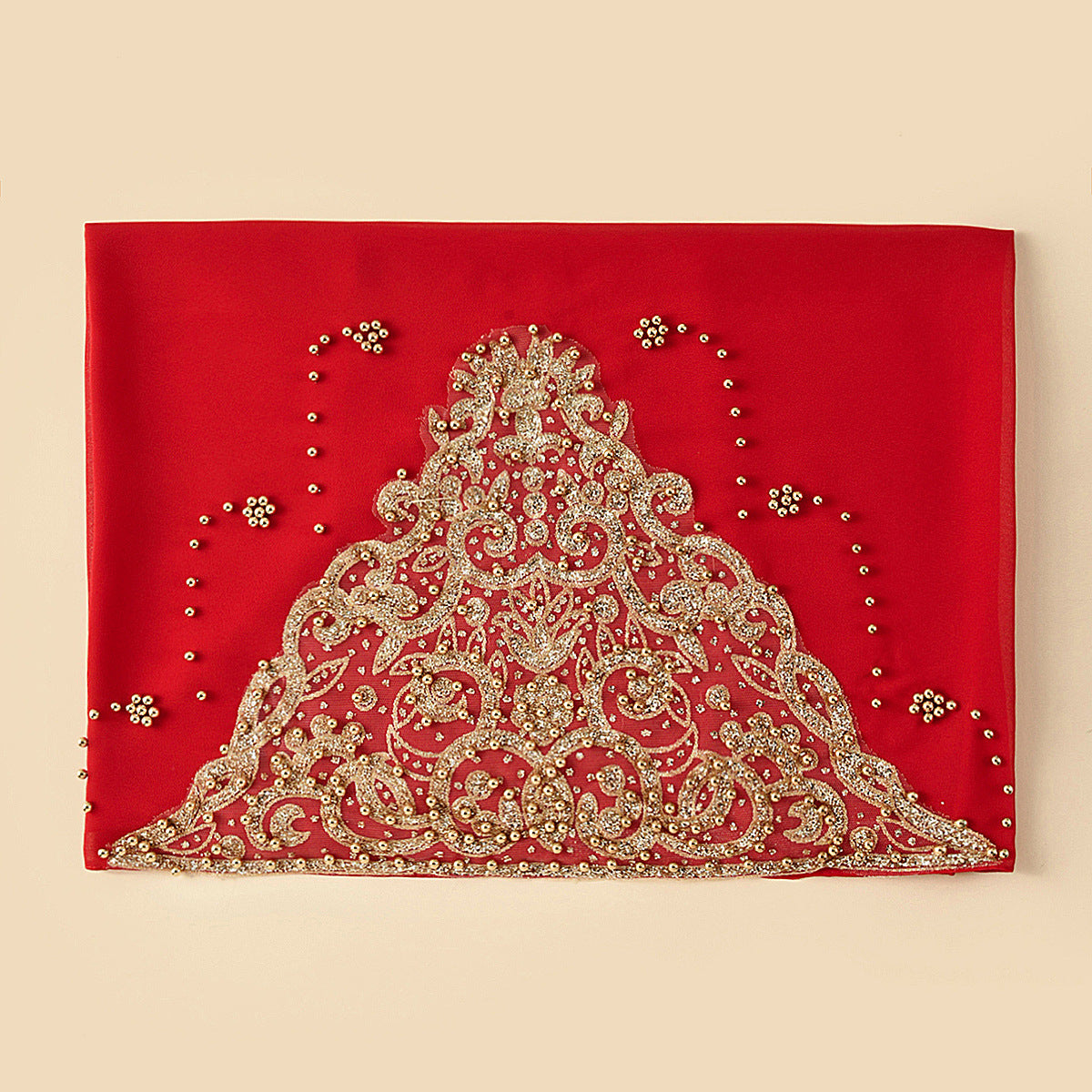 A091 Chiffon beaded hijab(MOQ: 3 pieces)