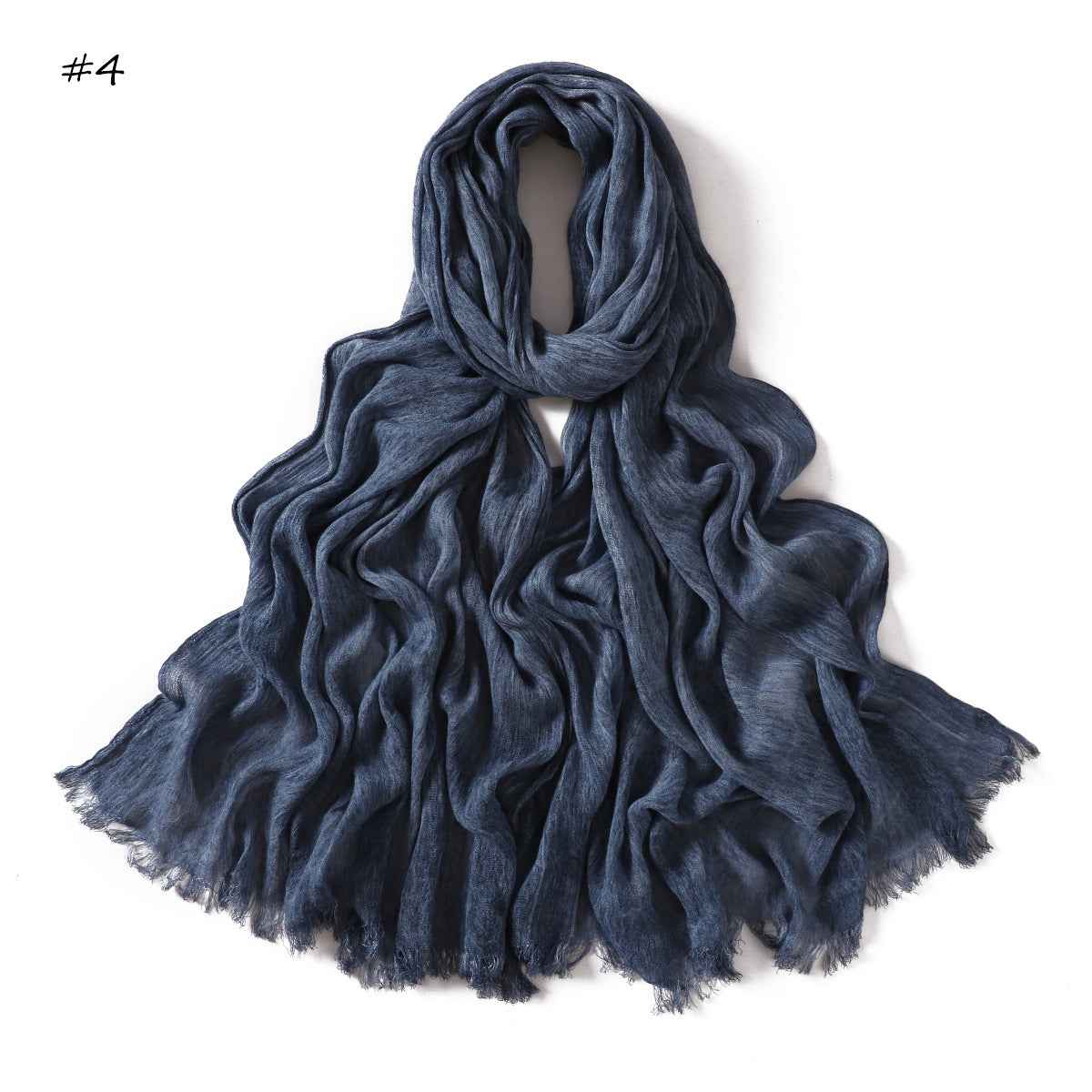 YZ310 Dirt-Washed Crinkled hijab with Raw Edge