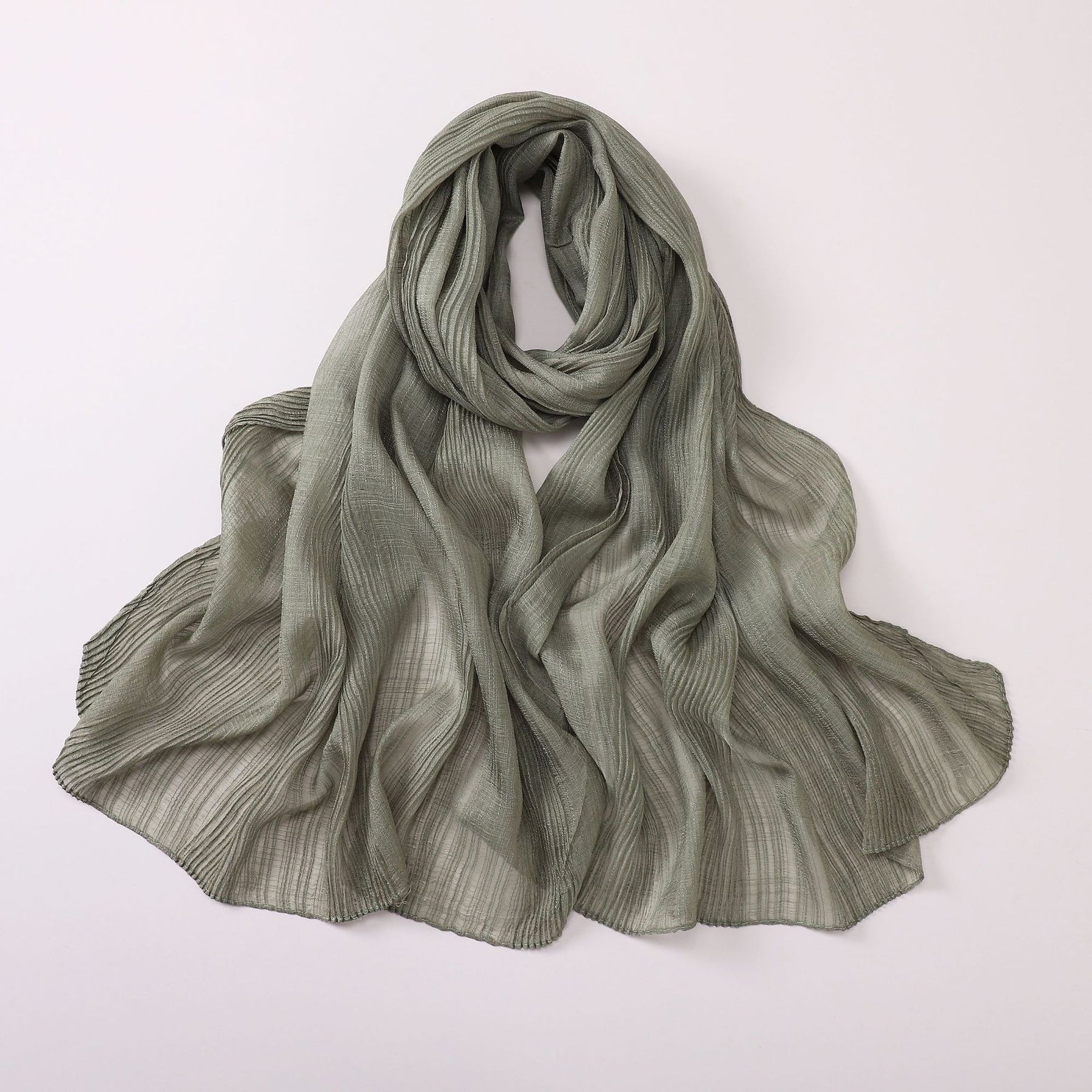 B-240510-1 Crumpled silk scarf (MOQ:2)