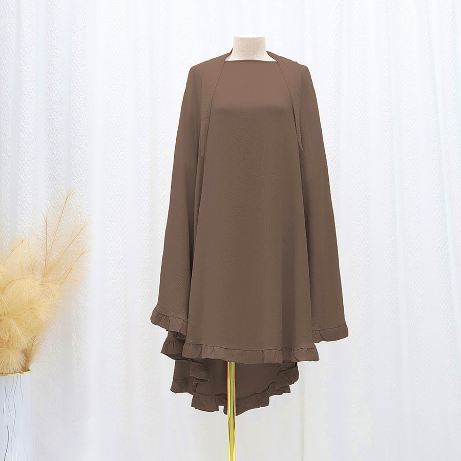 LN1023 Pañuelo grande con volantes de color liso Pañuelo grande con volantes de color liso