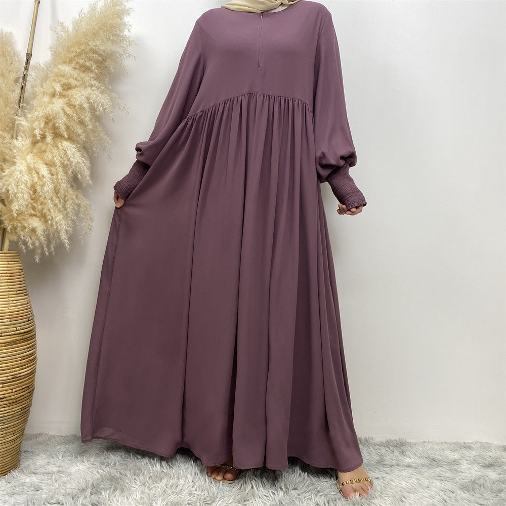 6685 vestido abaya musulmán liso