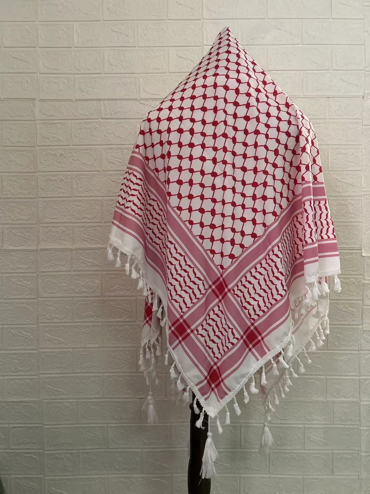 YJY 125*125cm Four-sided tassel square scarf