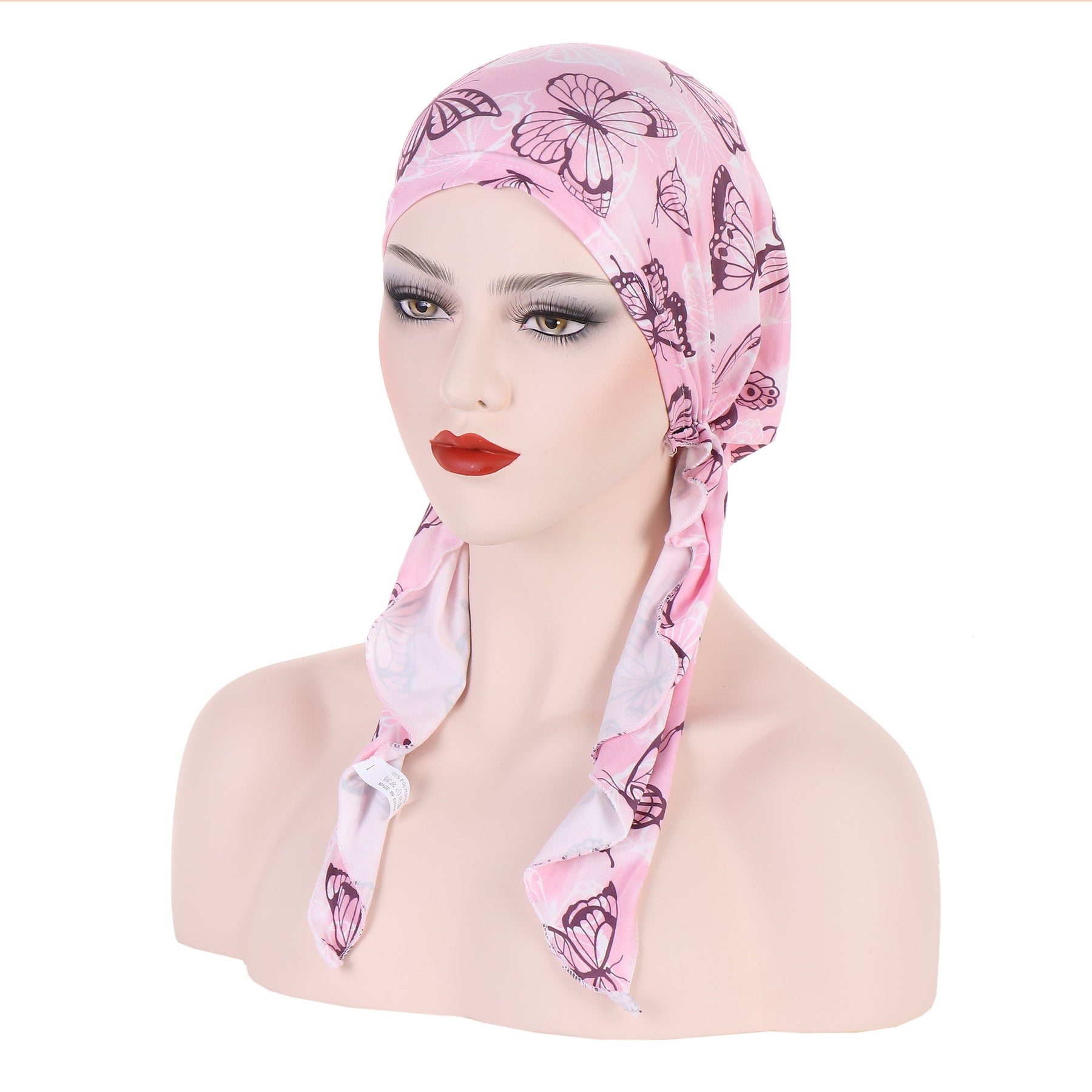 8358 Curved floral pullover cap