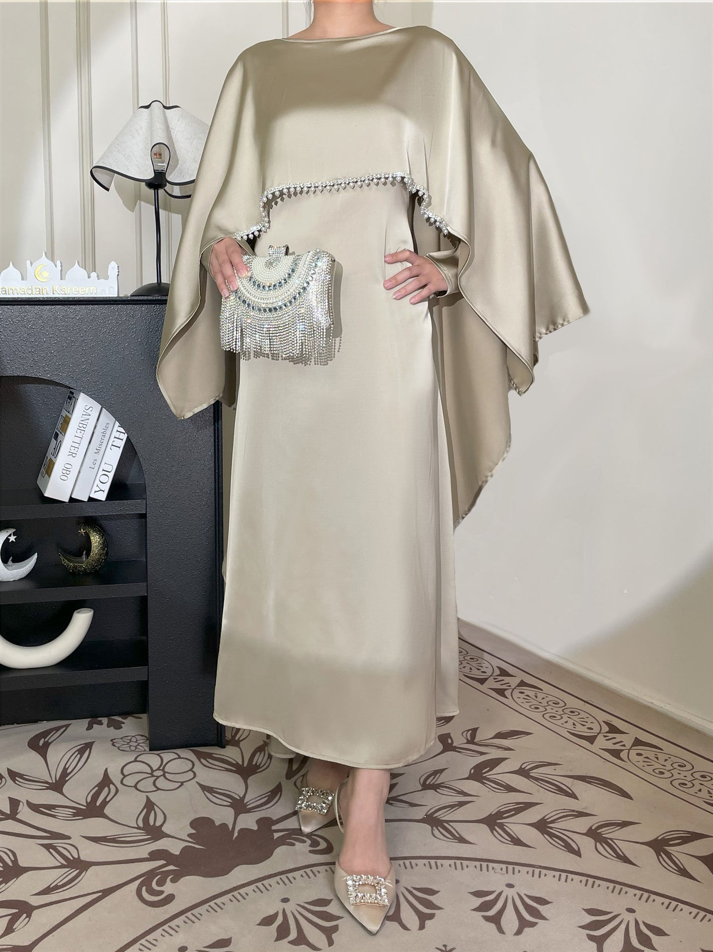 PFSD Elegant and simple women's cape dress