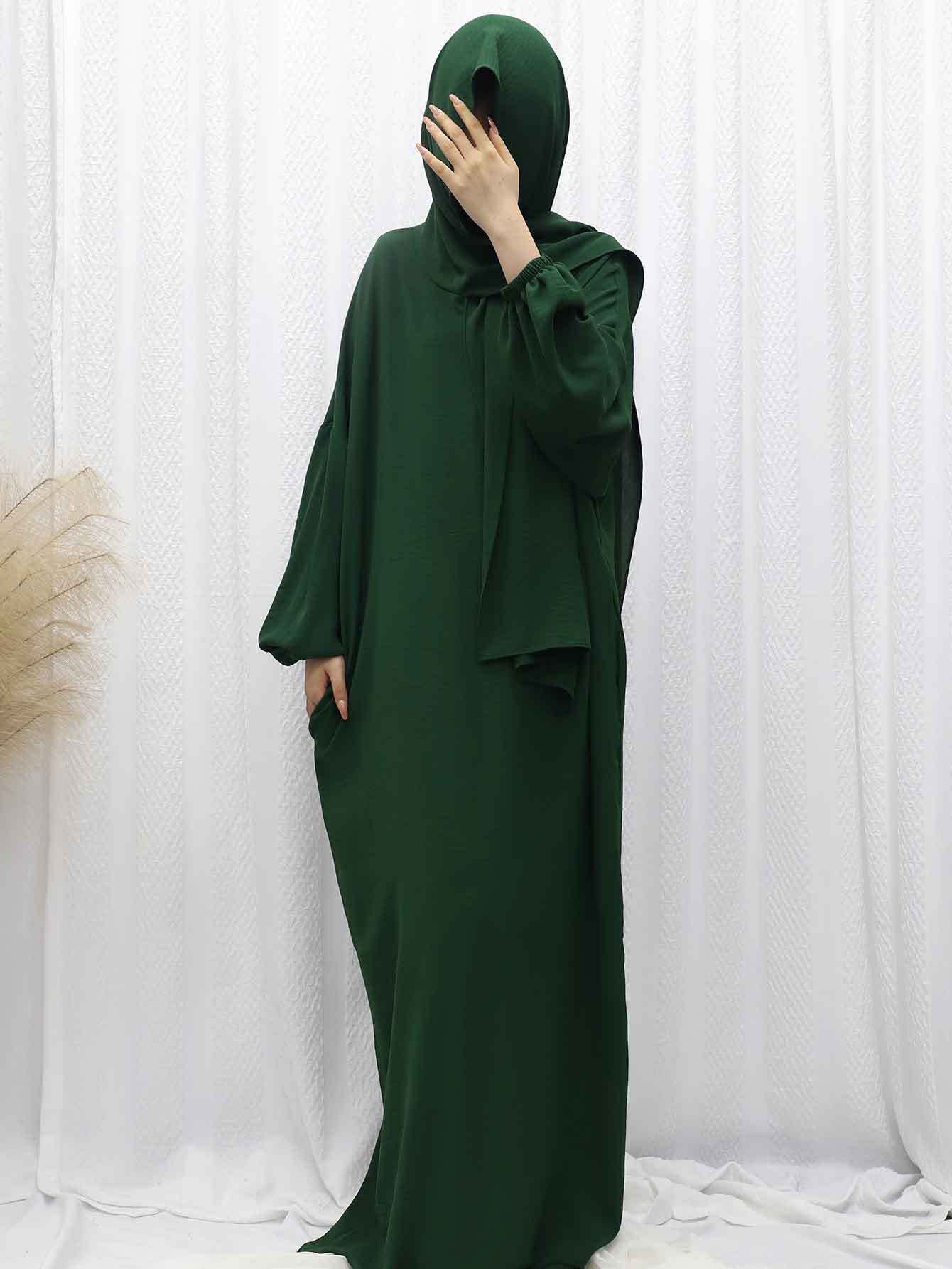 LN774 abaya solid color dress