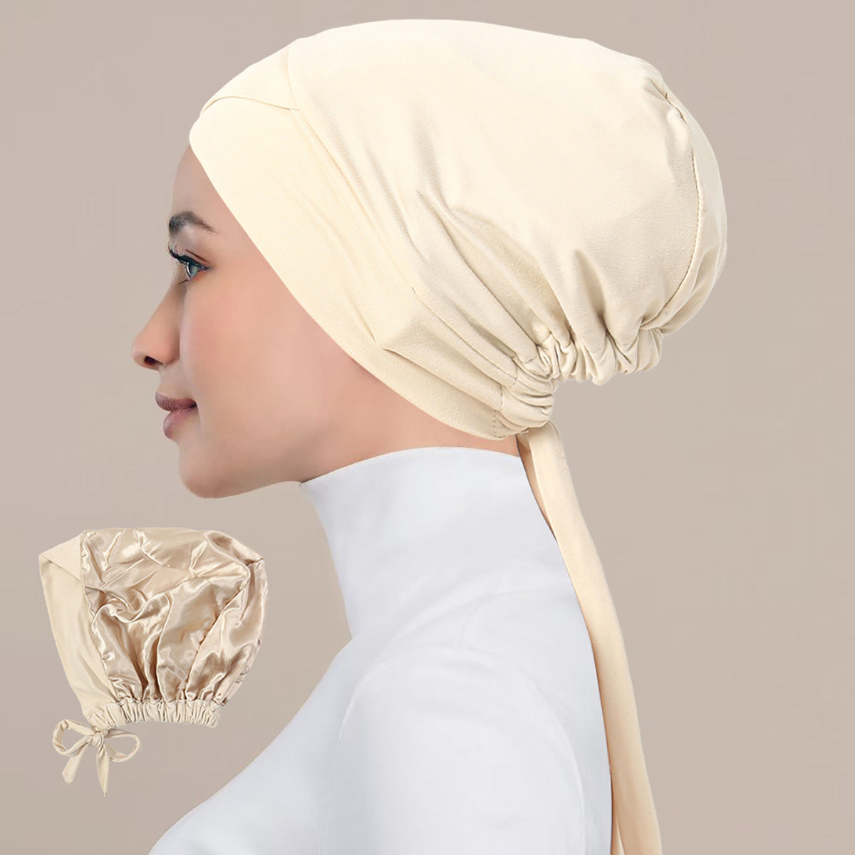 QD035 Drawstring bottoming hat cross strap pullover hat cap - MinYang Fashion Apparel Accessory Manufacturer