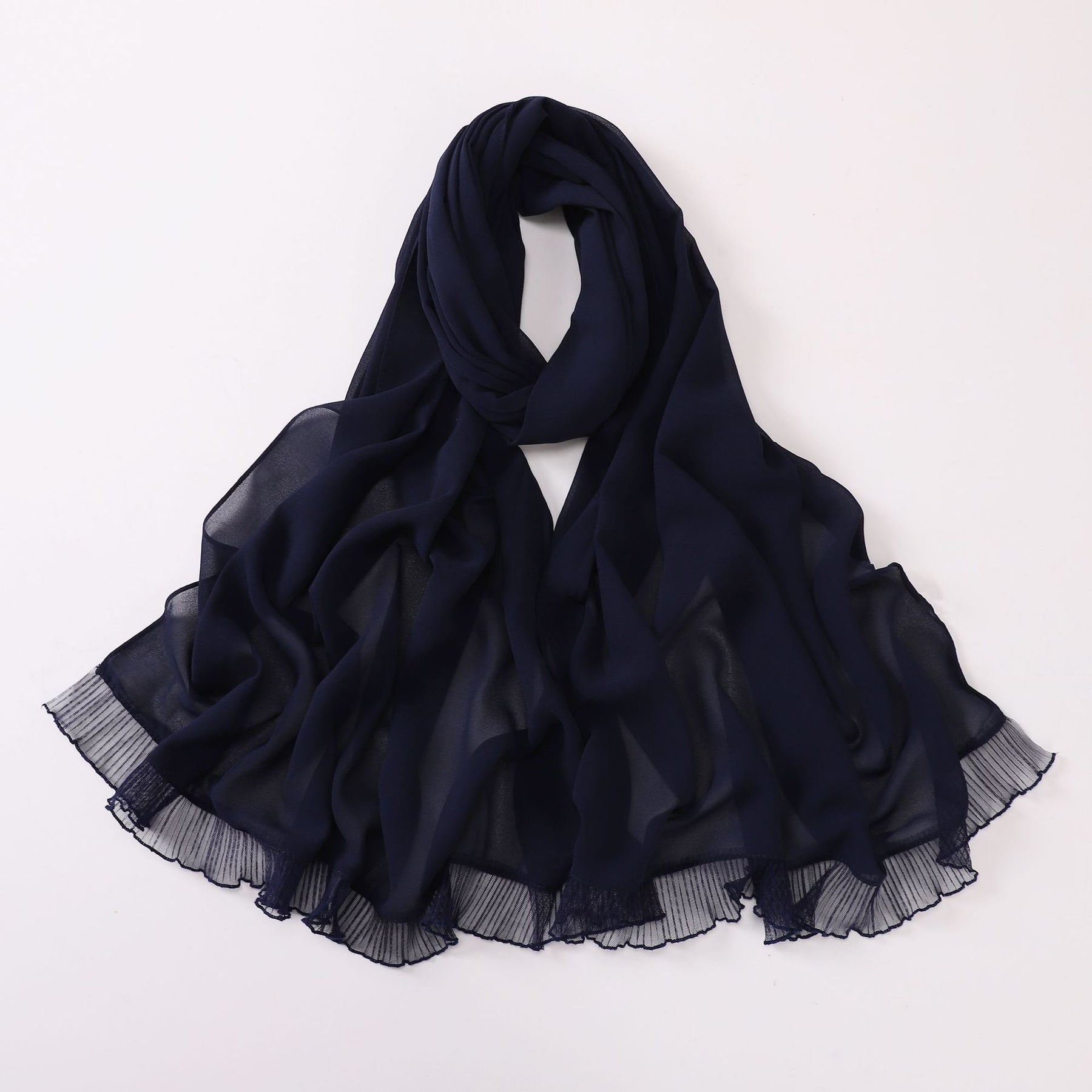 20240412-2 Lace Pearl Chiffon Long Scarf
