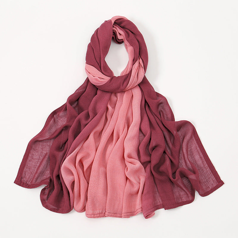 VS812 Solid color gradient headscarf Solid color wide brim modal breathable scarf - MinYang Fashion Apparel Accessory Manufacturer