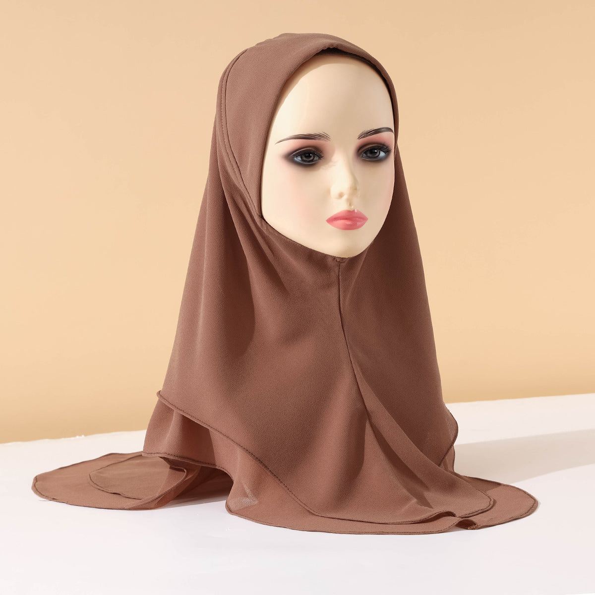 TD89-078 Solid color chiffon double layer hijab