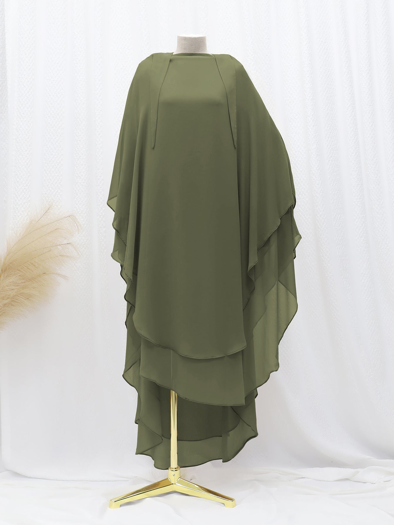 LN1027 Amazon solid color double-layer chiffon large swing headscarf solid color large headscarf
