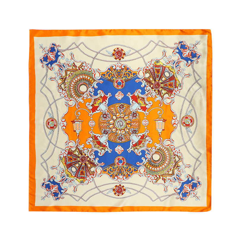 YW888 90*90cm Printed imitation silk soft luxury hijab