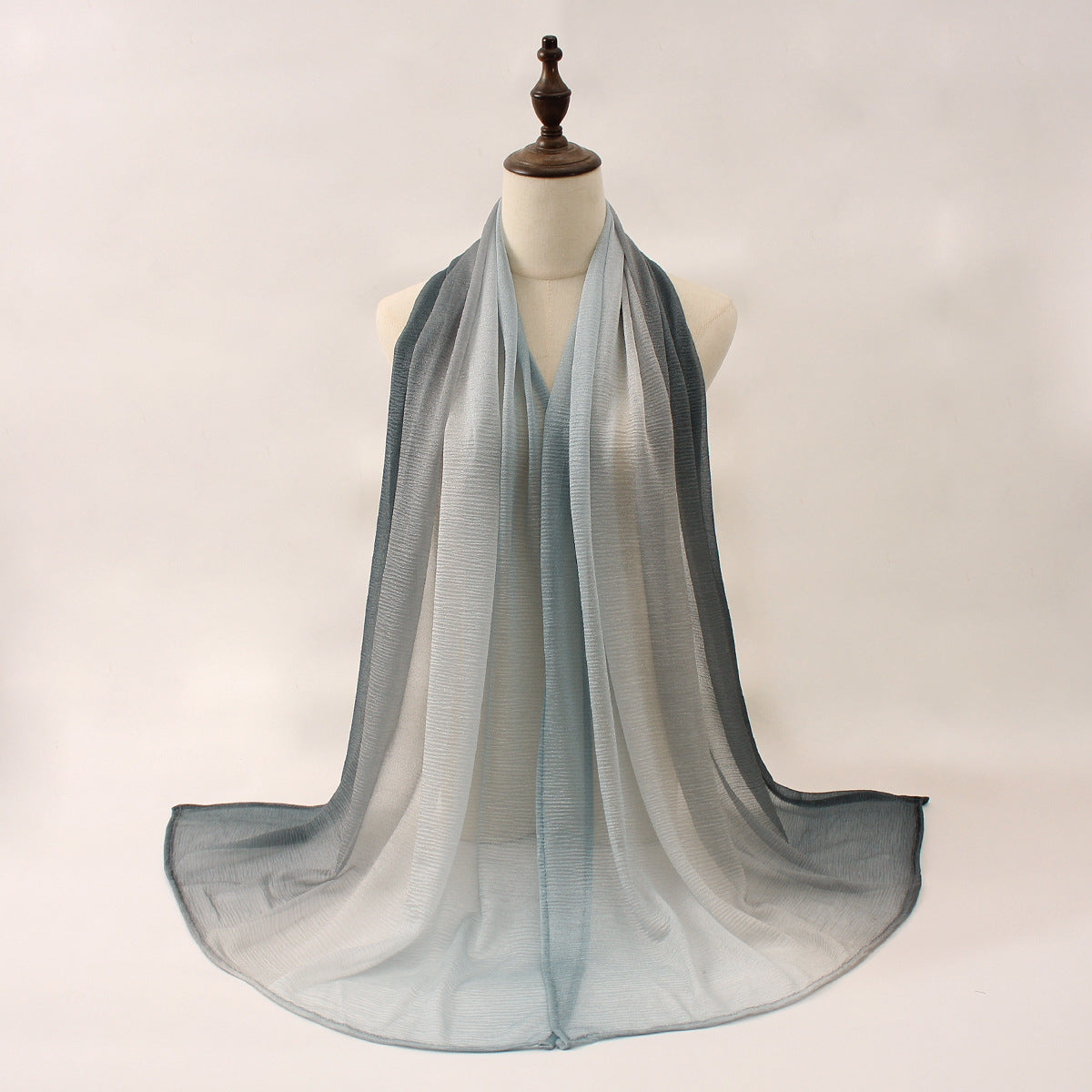 Z0A70004 Mercerized cotton colorblock thin hijab