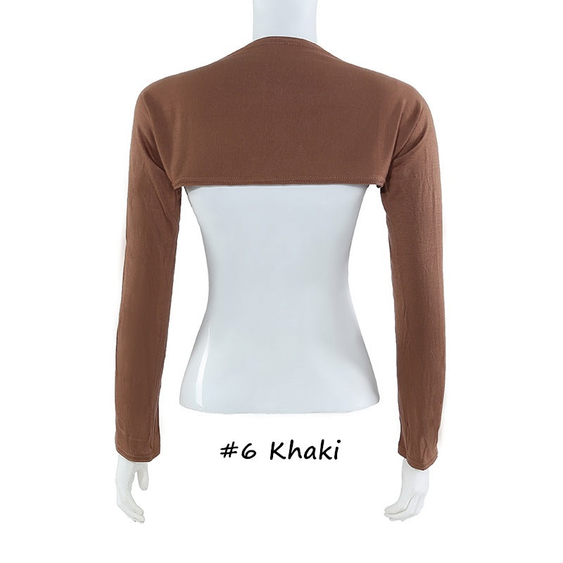 YZ17 Solid color modal cotton bottoming shoulder sleeves
