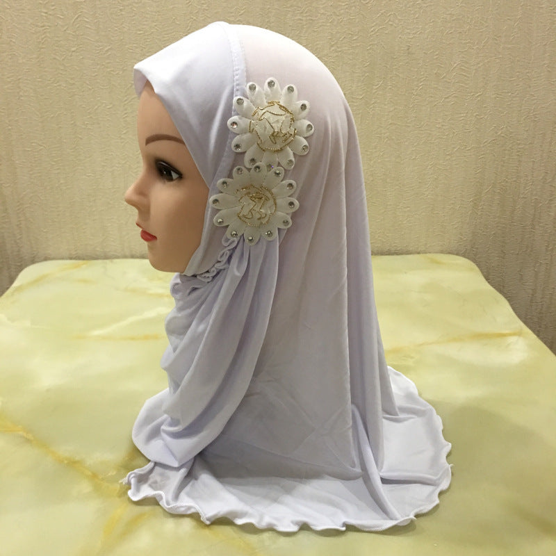H081 Little girl's hijab hat child cap