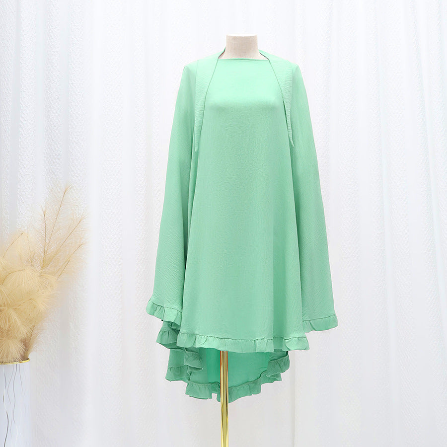 LN1023 Pañuelo grande con volantes de color liso Pañuelo grande con volantes de color liso