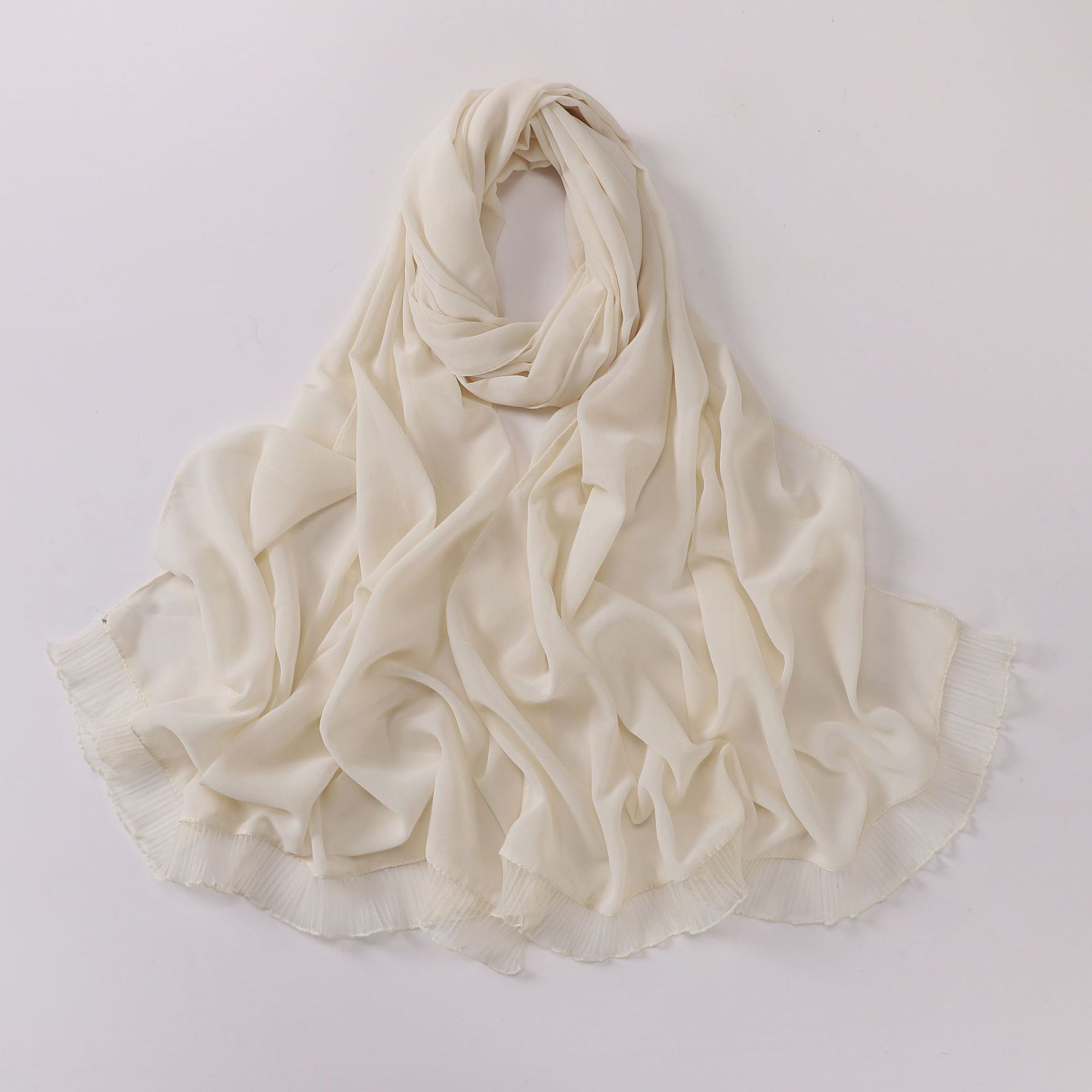 20240412-2 Lace Pearl Chiffon Long Scarf