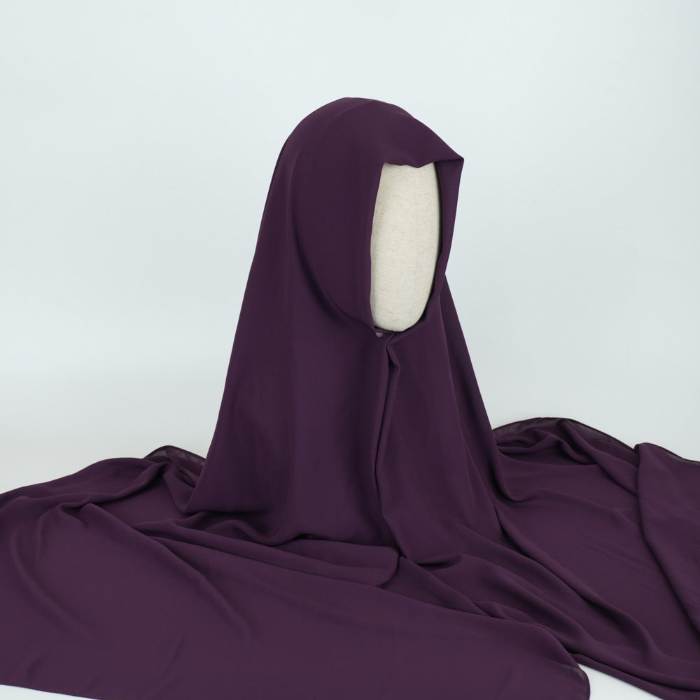 bf001 High Quality Right Angle Curled Chiffon Solid Color Scarf - MinYang Fashion Apparel Accessory Manufacturer