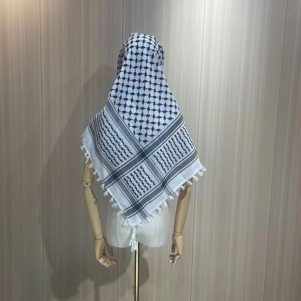 YJY 125*125cm Four-sided tassel square scarf