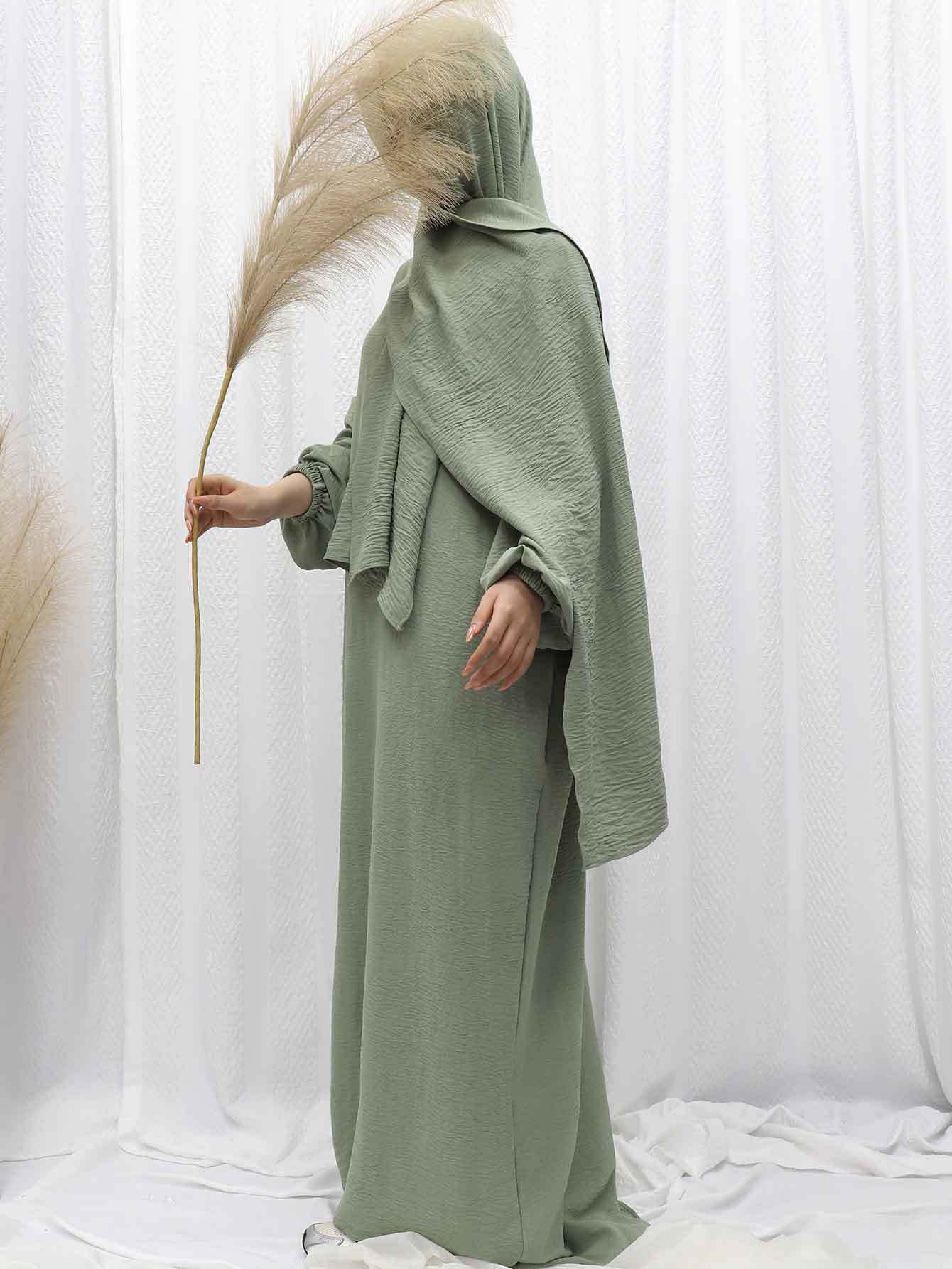 LN774 abaya solid color dress