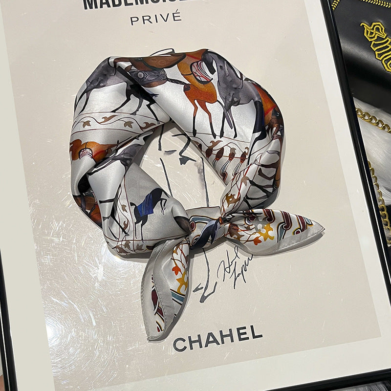 53 Silk Square Scarf 53*53cm Printed ribbon scarf