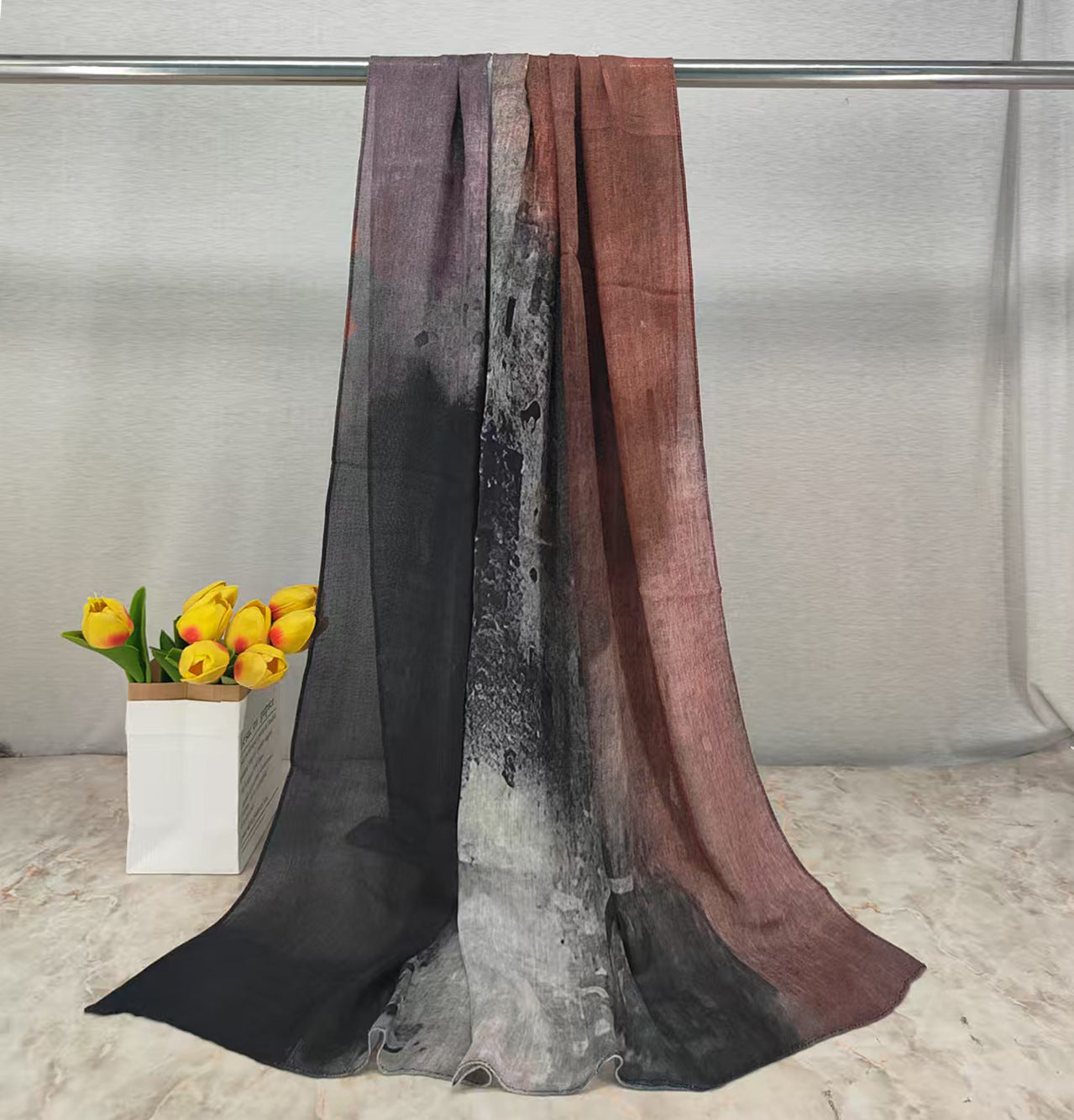 MYE001 Watercolor Modal Cotton Digital Print Scarf