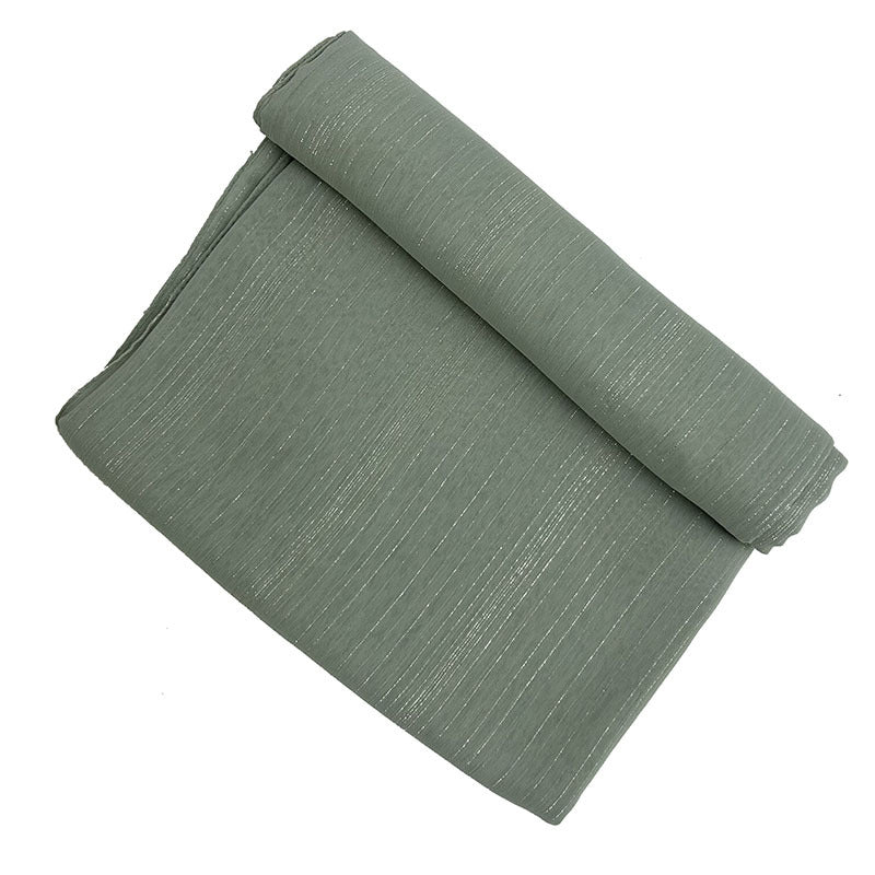 JS038 Fashion long scarf chiffon silver silk pleated shawl - MinYang Fashion Apparel Accessory Manufacturer
