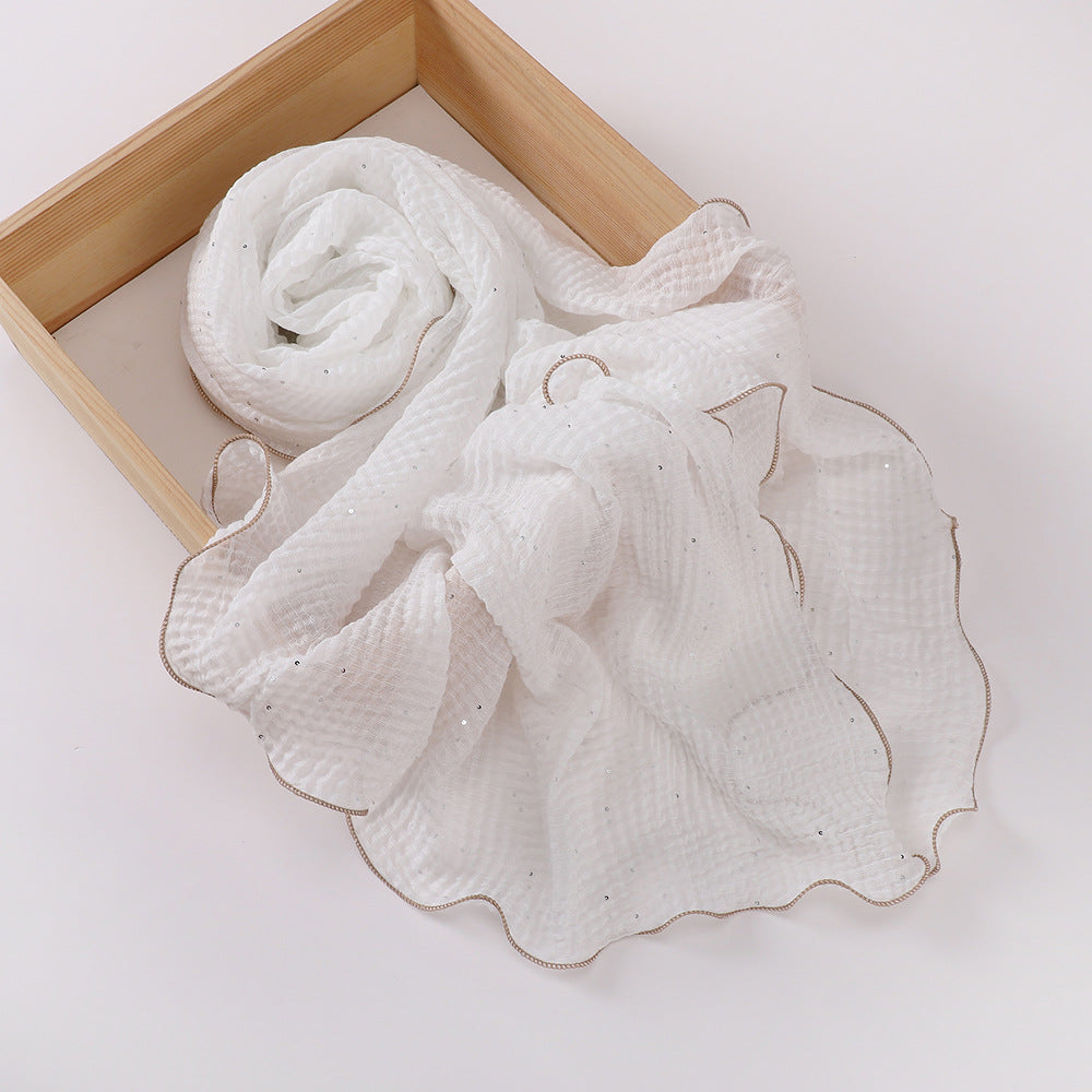 MSL377 Honeycomb wrinkled scarf - MOQ:2