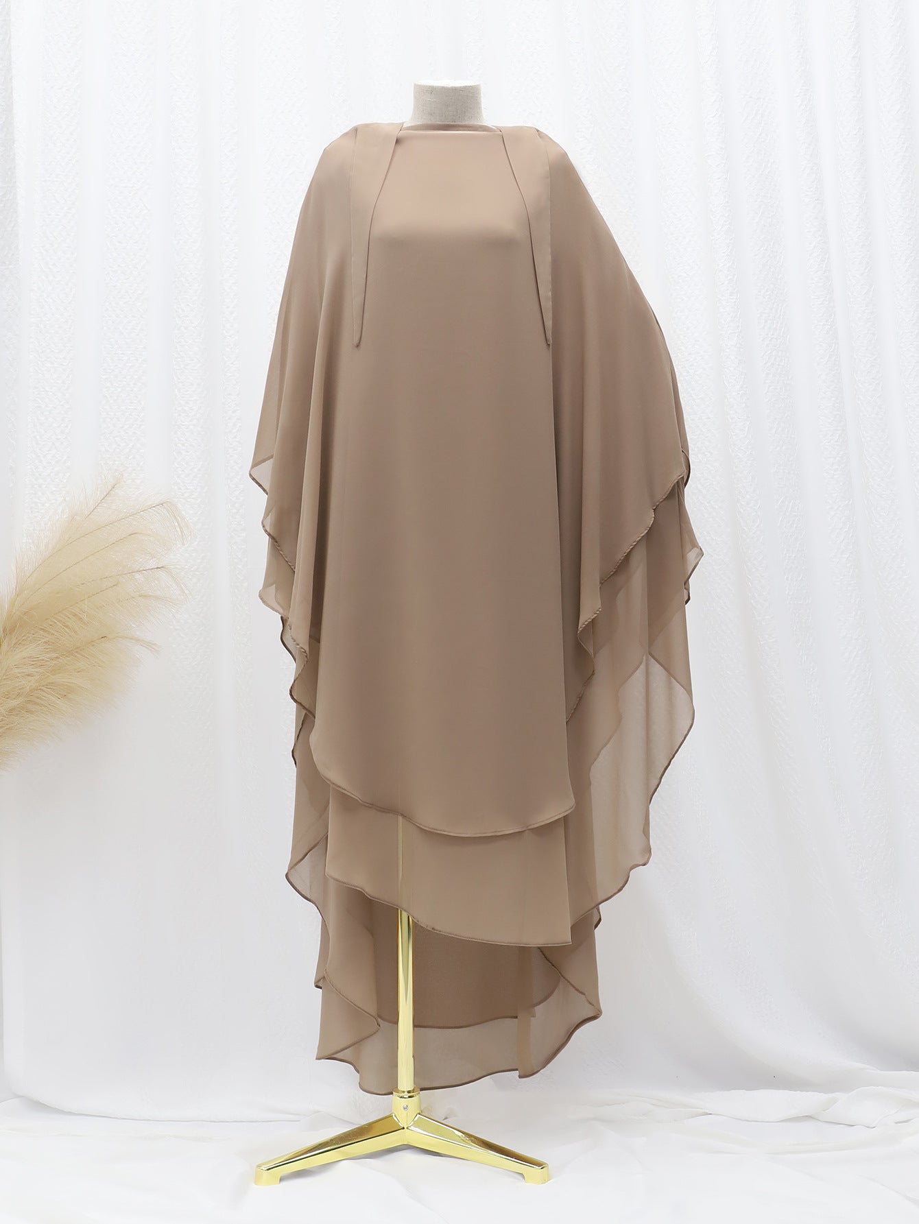 LN1027 Amazon solid color double-layer chiffon large swing headscarf solid color large headscarf