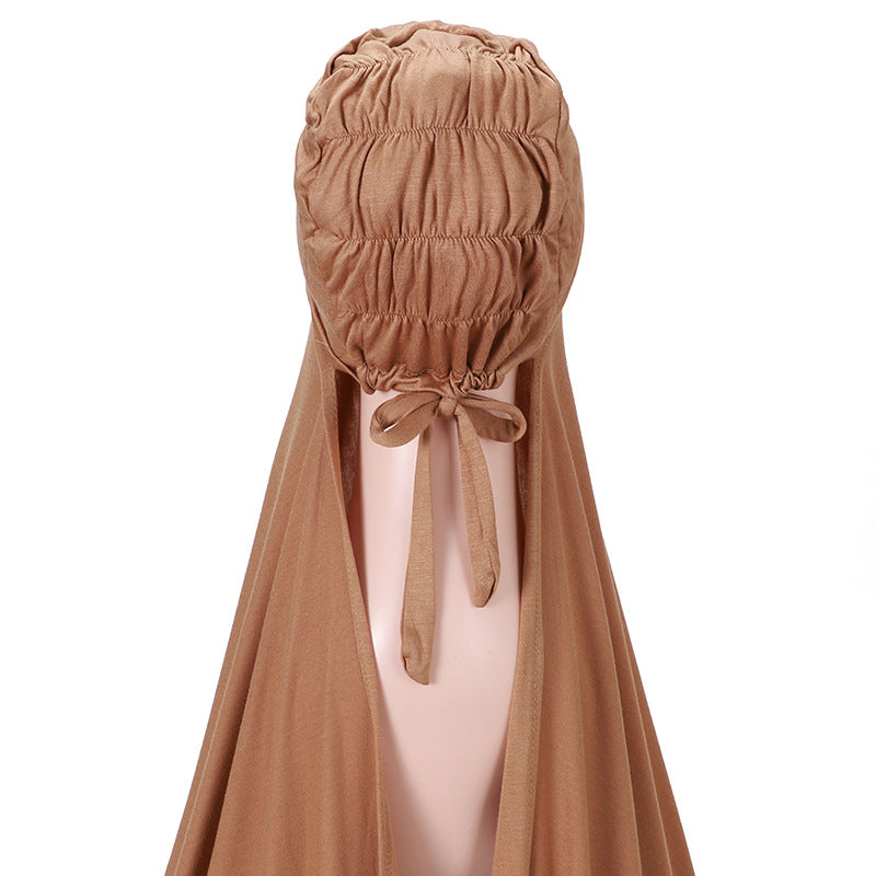 MSL283 Modal headband set with bottom hat and integrated scarf
