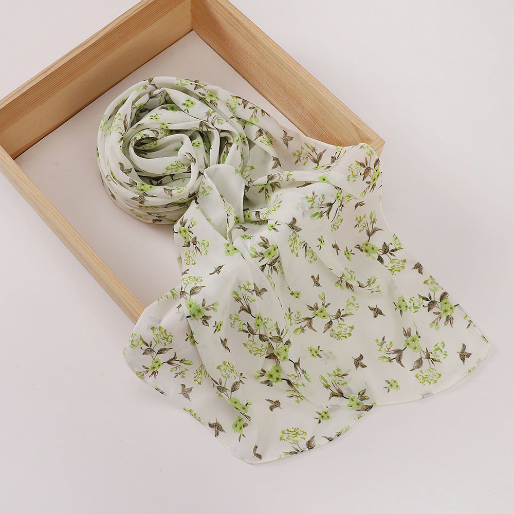 MSL358 Rose flower print hijab (MOQ:2 pieces)