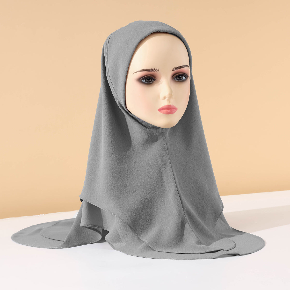 TD89-078 Solid color chiffon double layer hijab