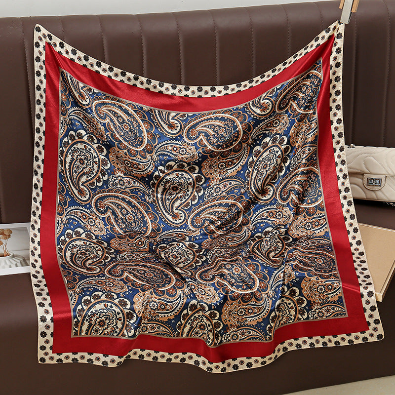 YW888 90*90cm Printed imitation silk soft luxury hijab