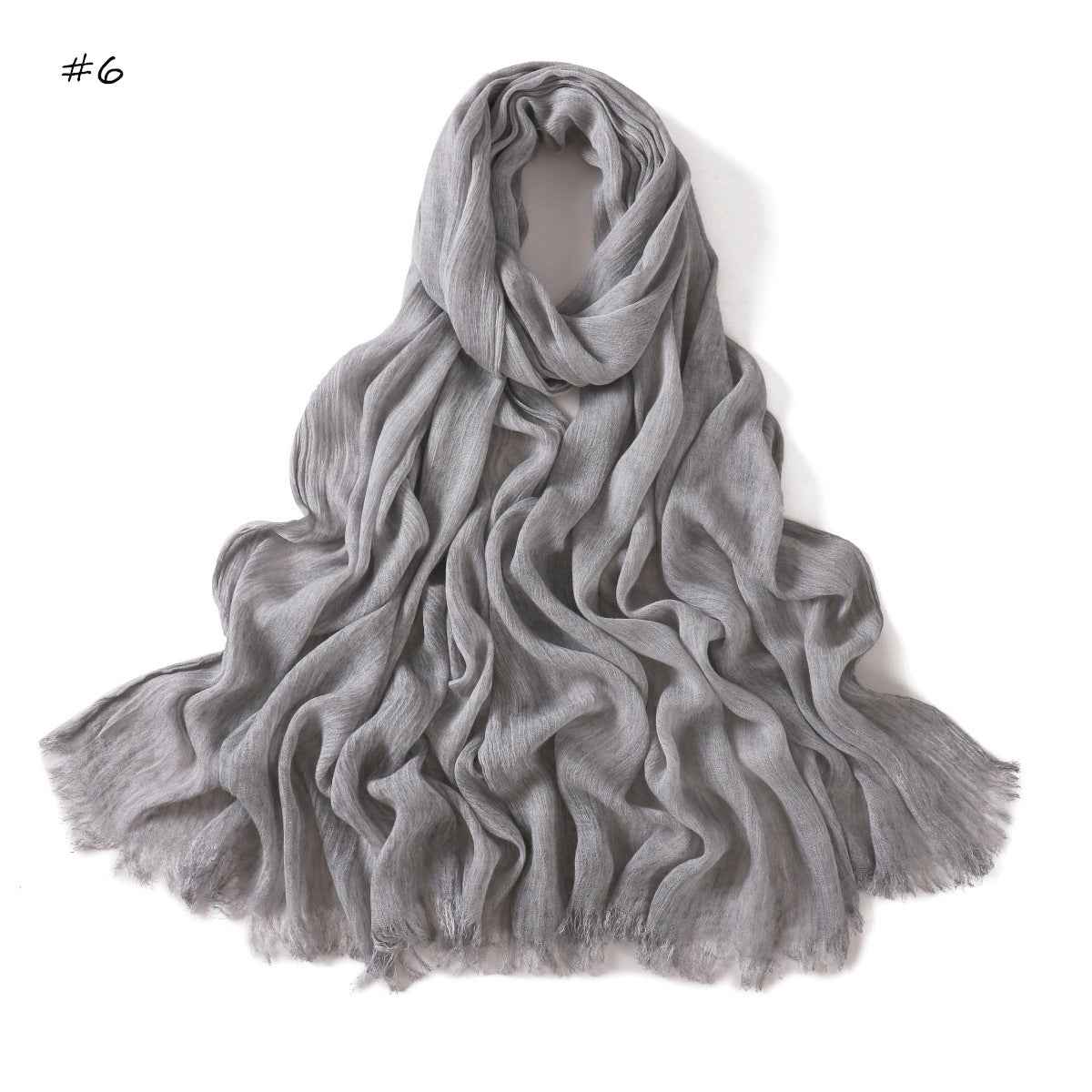 YZ310 Dirt-Washed Crinkled hijab with Raw Edge