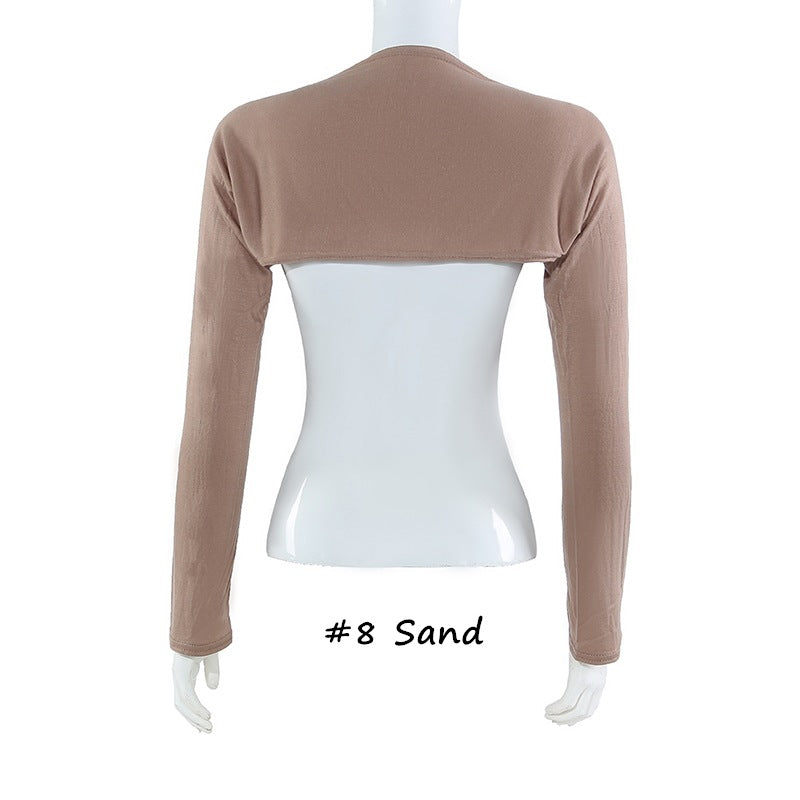 YZ17 Solid color modal cotton bottoming shoulder sleeves