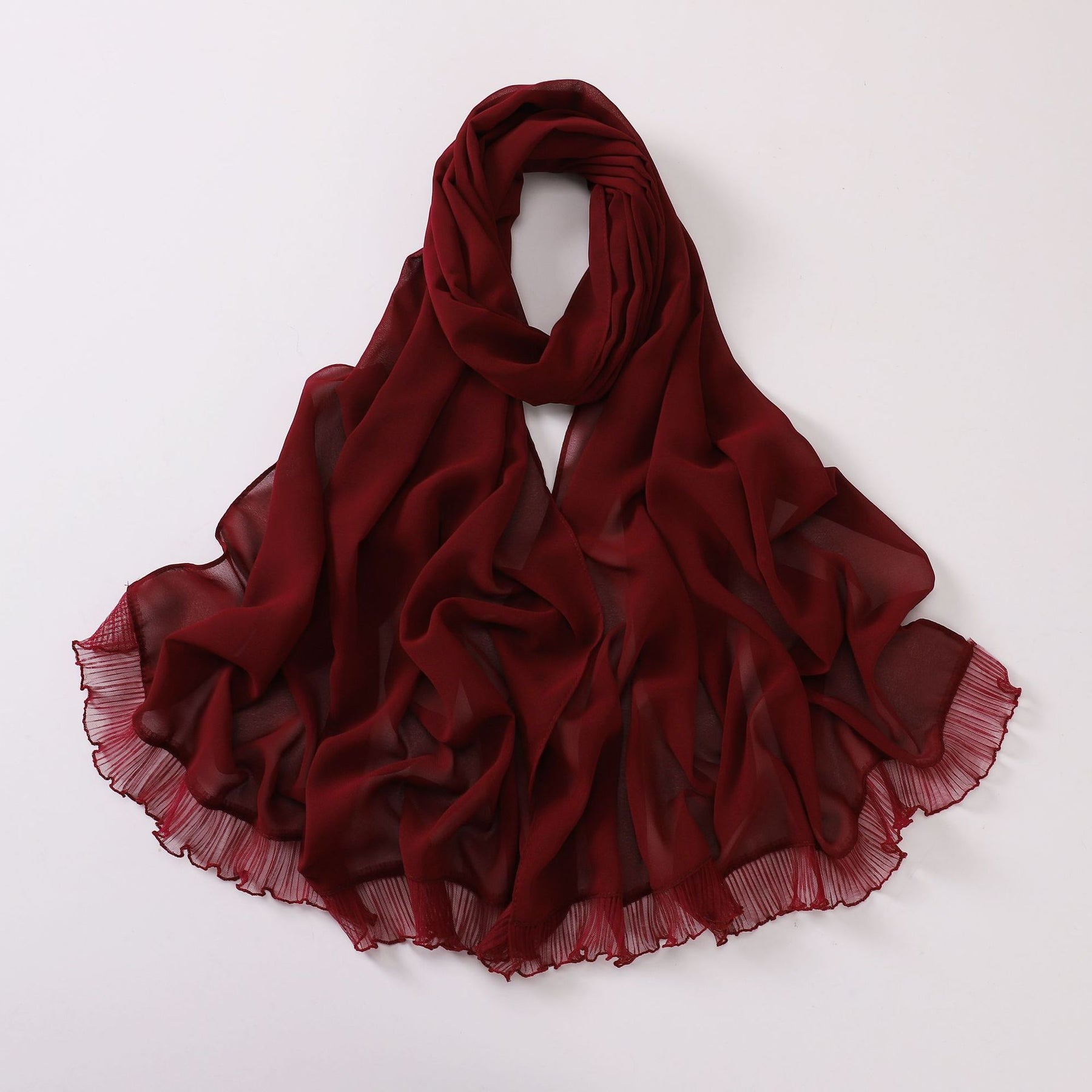 20240412-2 Lace Pearl Chiffon Long Scarf