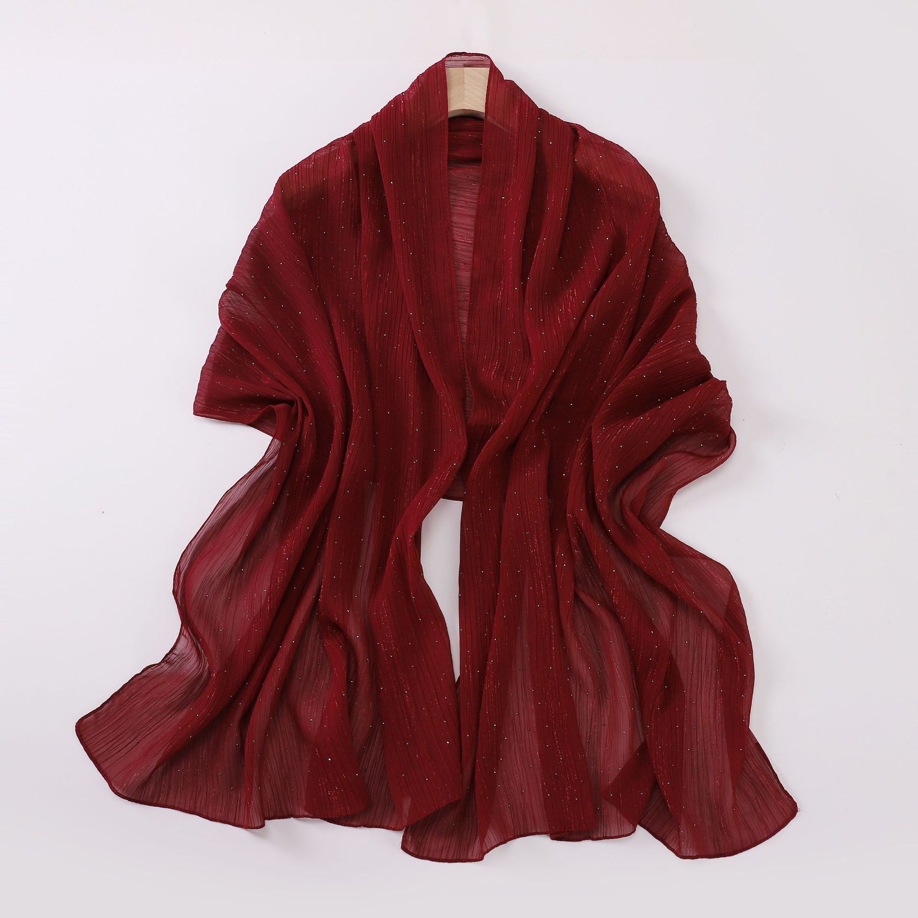 W-0310 Solid color wrinkled starry sky rhinestone long scarf - MinYang Fashion Apparel Accessory Manufacturer