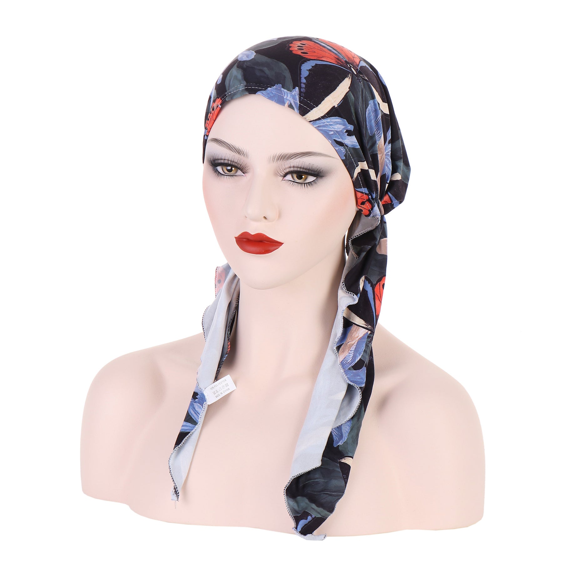 8358 Curved floral pullover cap